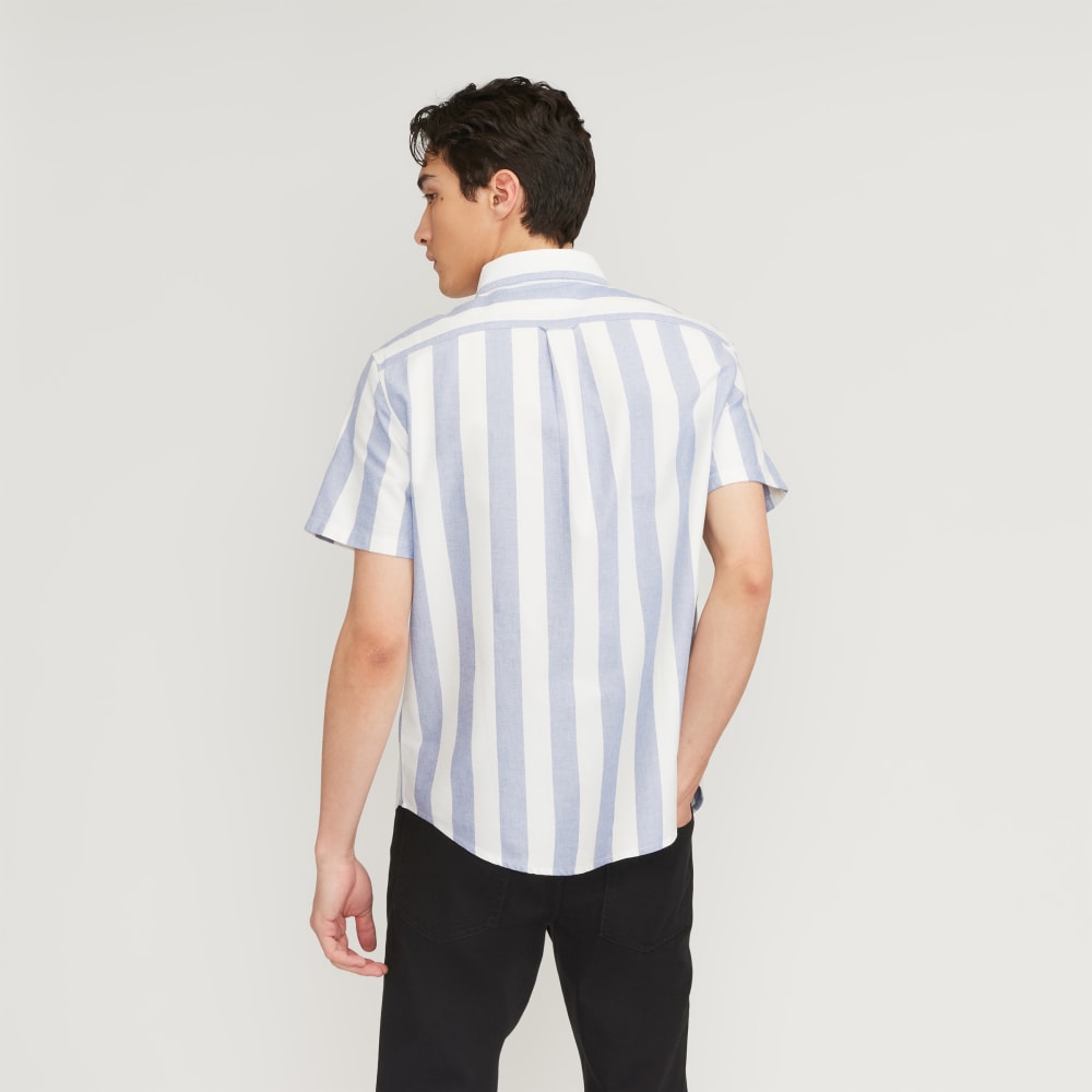 The Organic Short Sleeve Oxford Shirt | Mazarine Blue / Bone