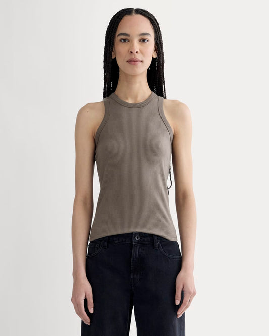 The Shimmy Cutaway Tank | Taupe