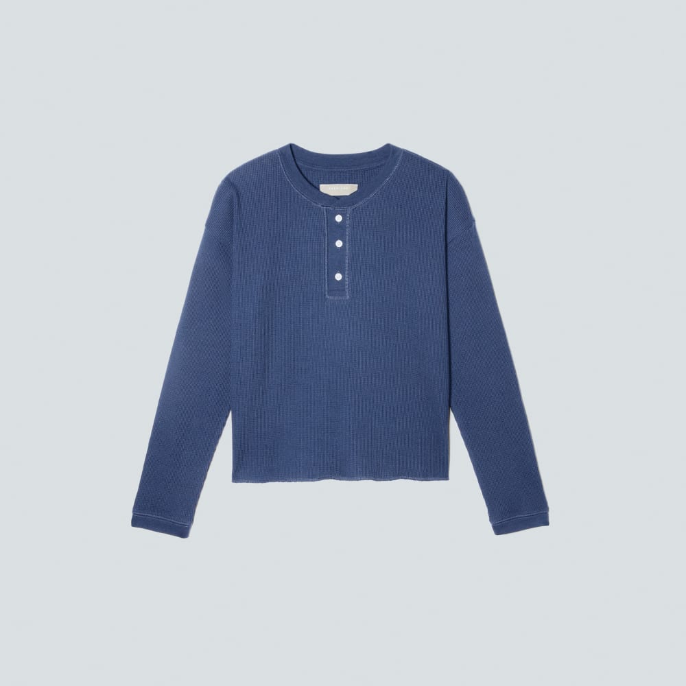 The Organic Cotton Waffle Henley | Navy