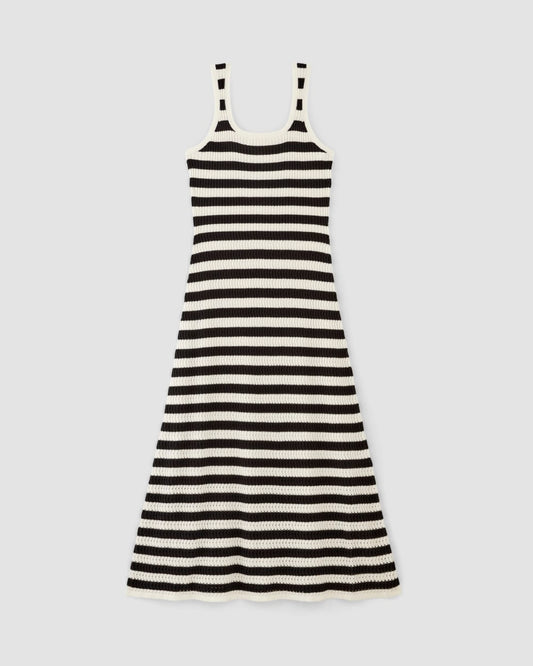 The Crochet Knit Tank Dress | Bone / Black