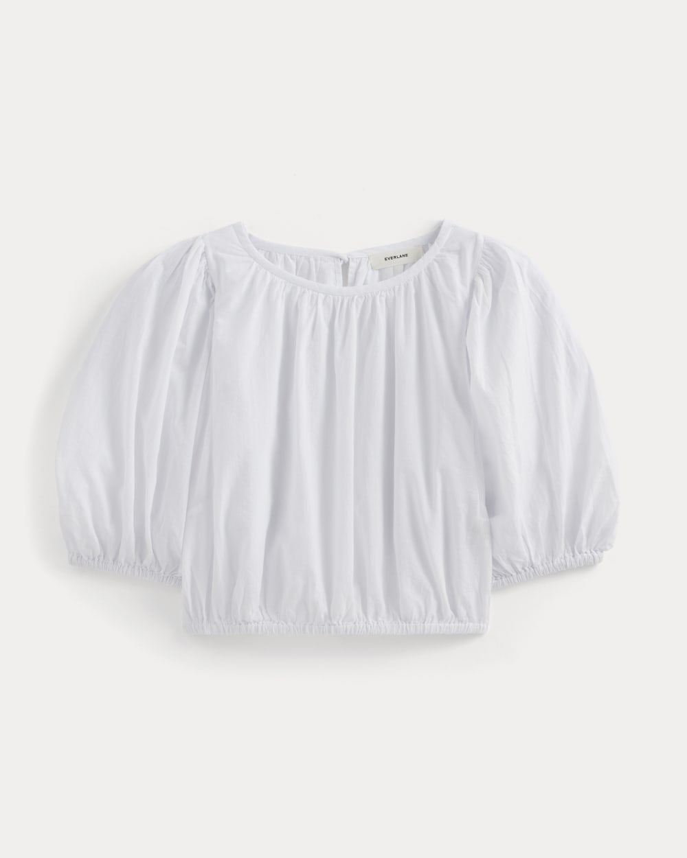 The Gauze Puff-Sleeve Top | White
