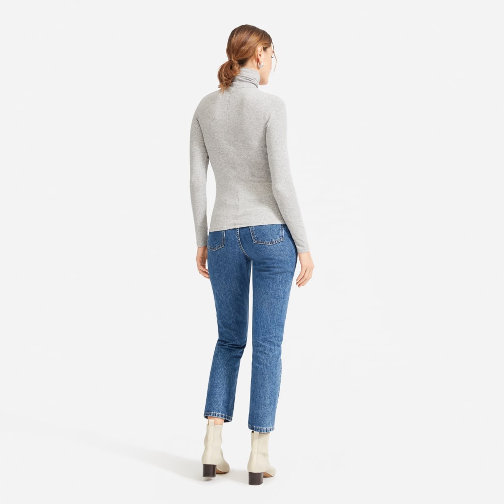 The Luxe Micro-Rib Turtleneck |  Heathered Grey