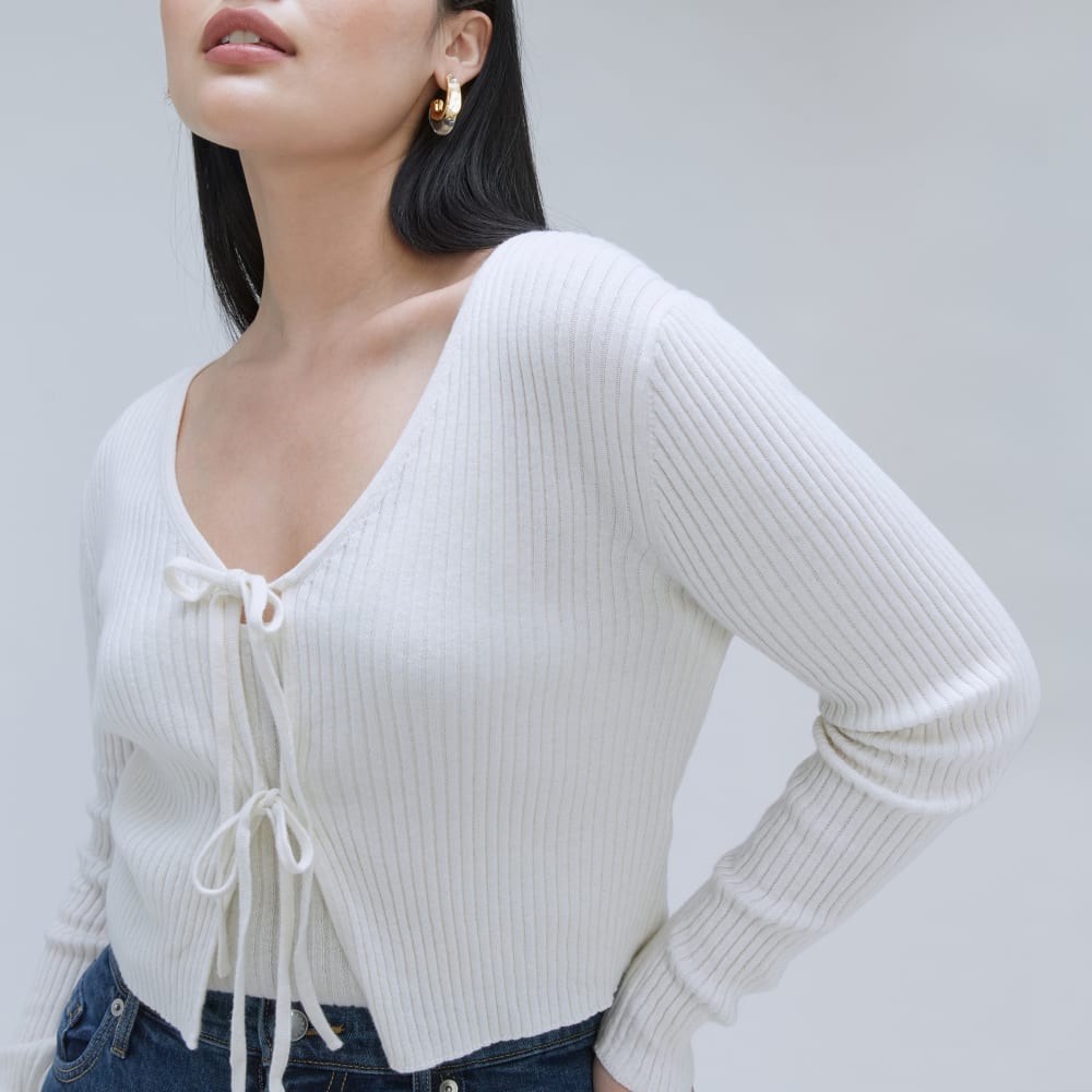 The Cotton-Merino Front-Tie Top | Snowflake