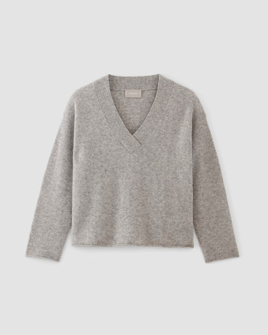The Cozy-Stretch V-Neck Sweater | Heathered Grey