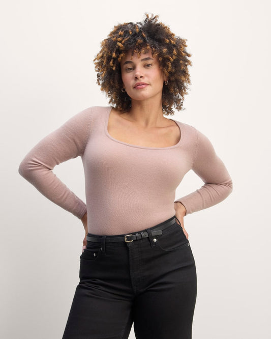 The Square Neck in Cashmere | Dusty Rose