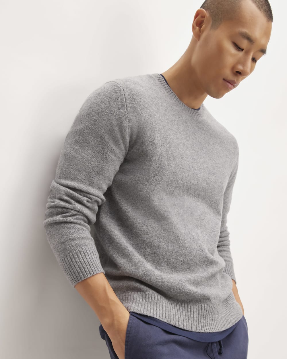 The Premium Merino Crew Neck Sweater | Heathered Mid-Grey