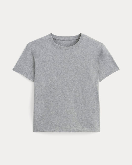 The Box-Cut Tee in Essential Cotton |  Heathered Grey | No Pocket