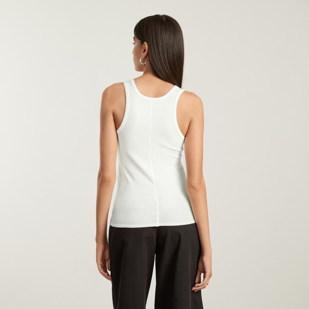 The Pima Micro-Rib U-neck Tank | White