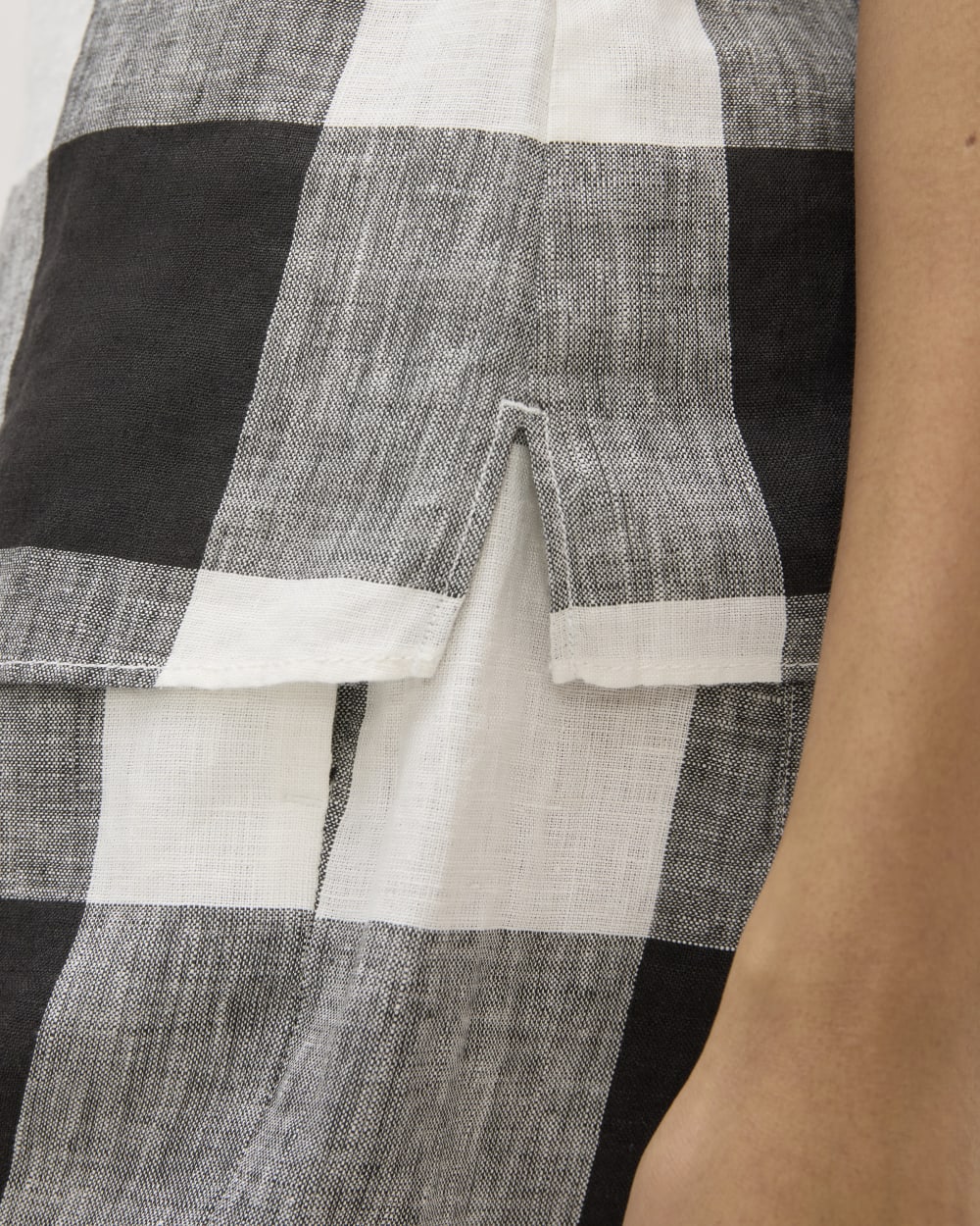 The Scoop Tank in Linen | Bone / Black Check