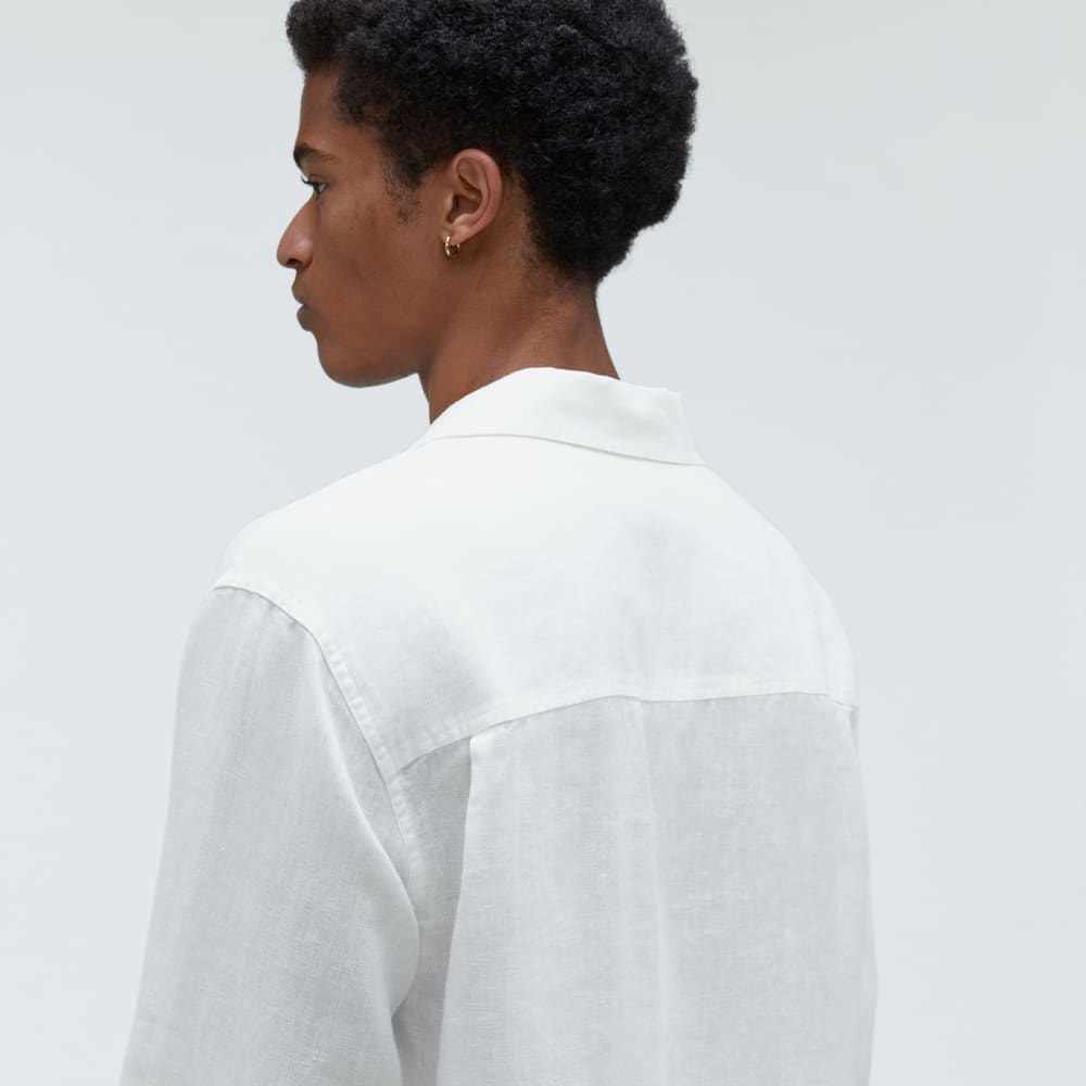 The Long Sleeve Linen Camp Shirt | White