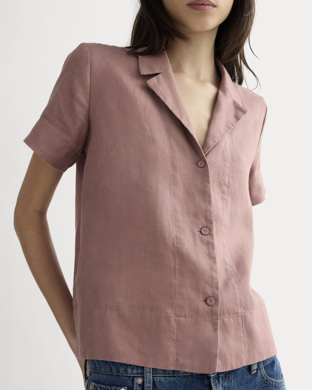The Notch Shirt in Linen | Rose Dusk