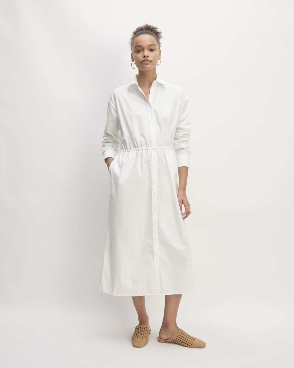 The Supima® Cotton Midi Shirt Dress | White