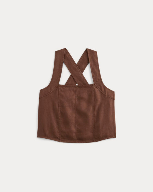 The Crossback Tank in Linen | Cedarwood
