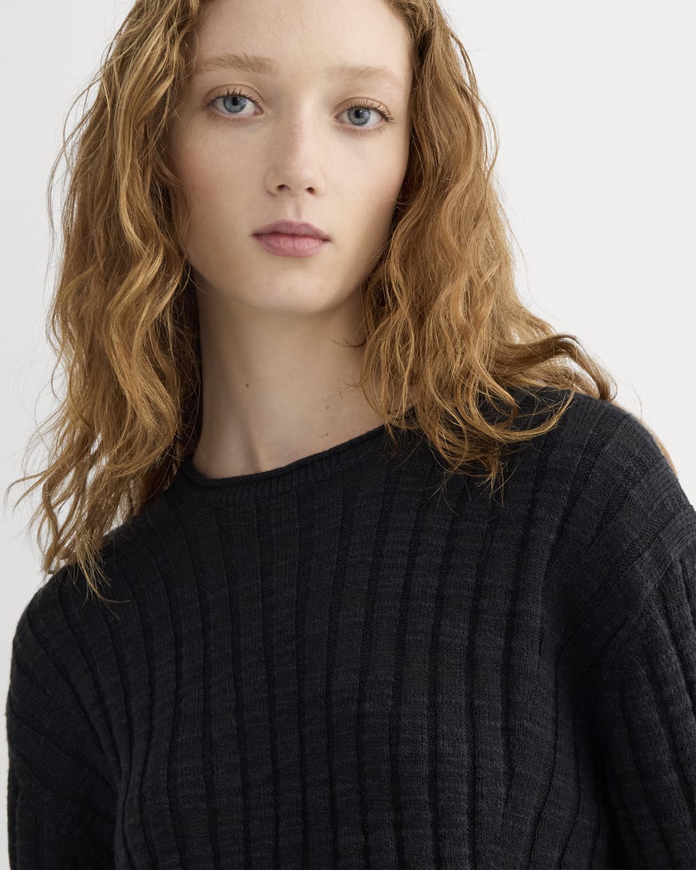 The Oversized Tee in Cotton Linen | Black