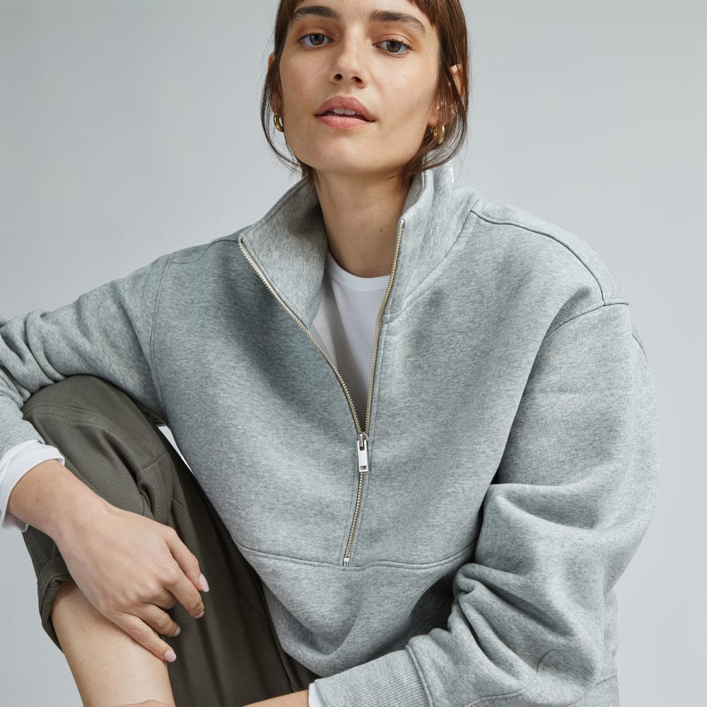 The ReTrack Half-Zip Sweatshirt | Heather Grey