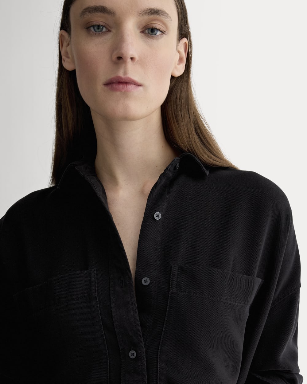 The Boxy Overshirt in Buttersoft | Black