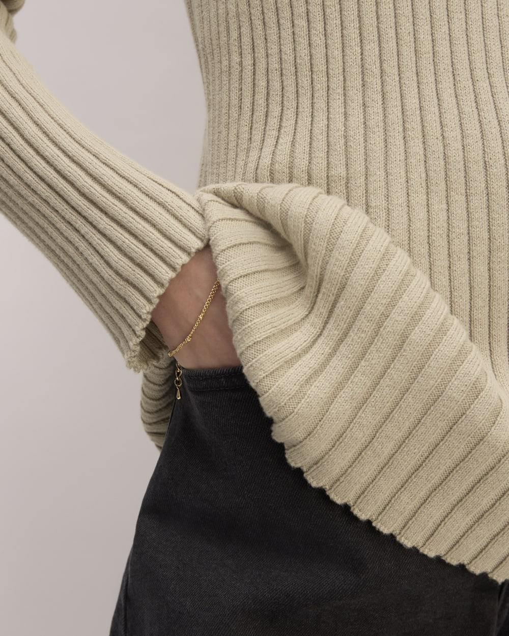 The Cotton Rib Crew | Trench Coat Khaki