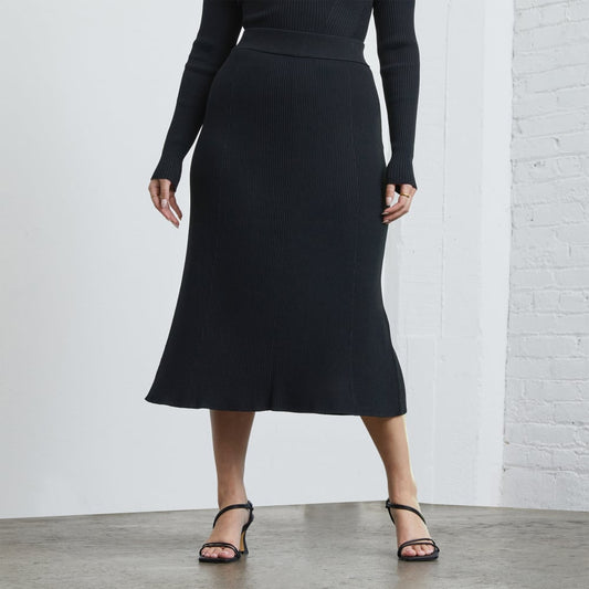 The Ribbed Knit Skirt | Black
