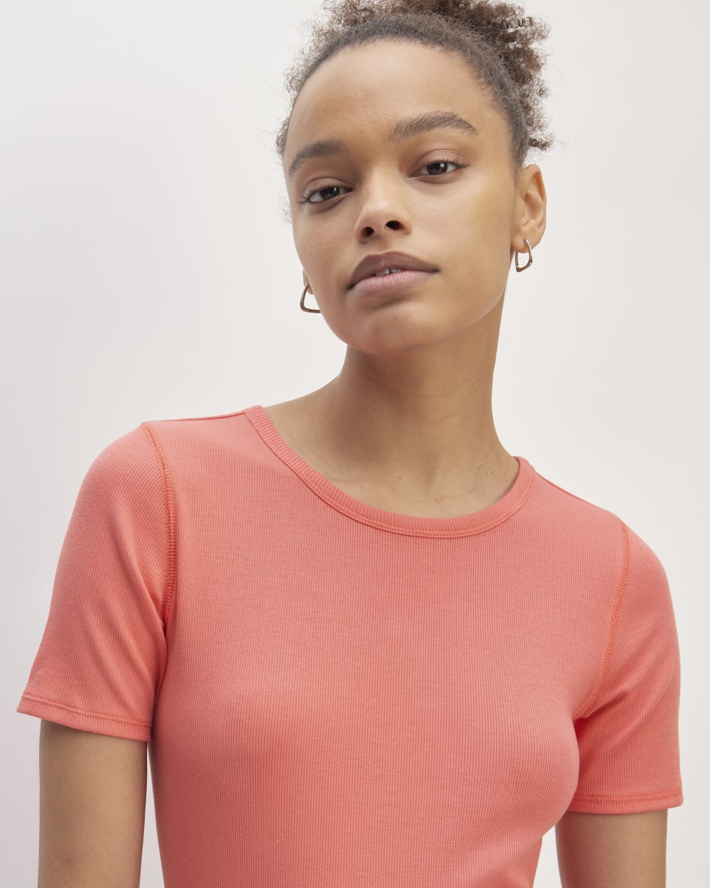 The Luxe Rib Crew | Coral