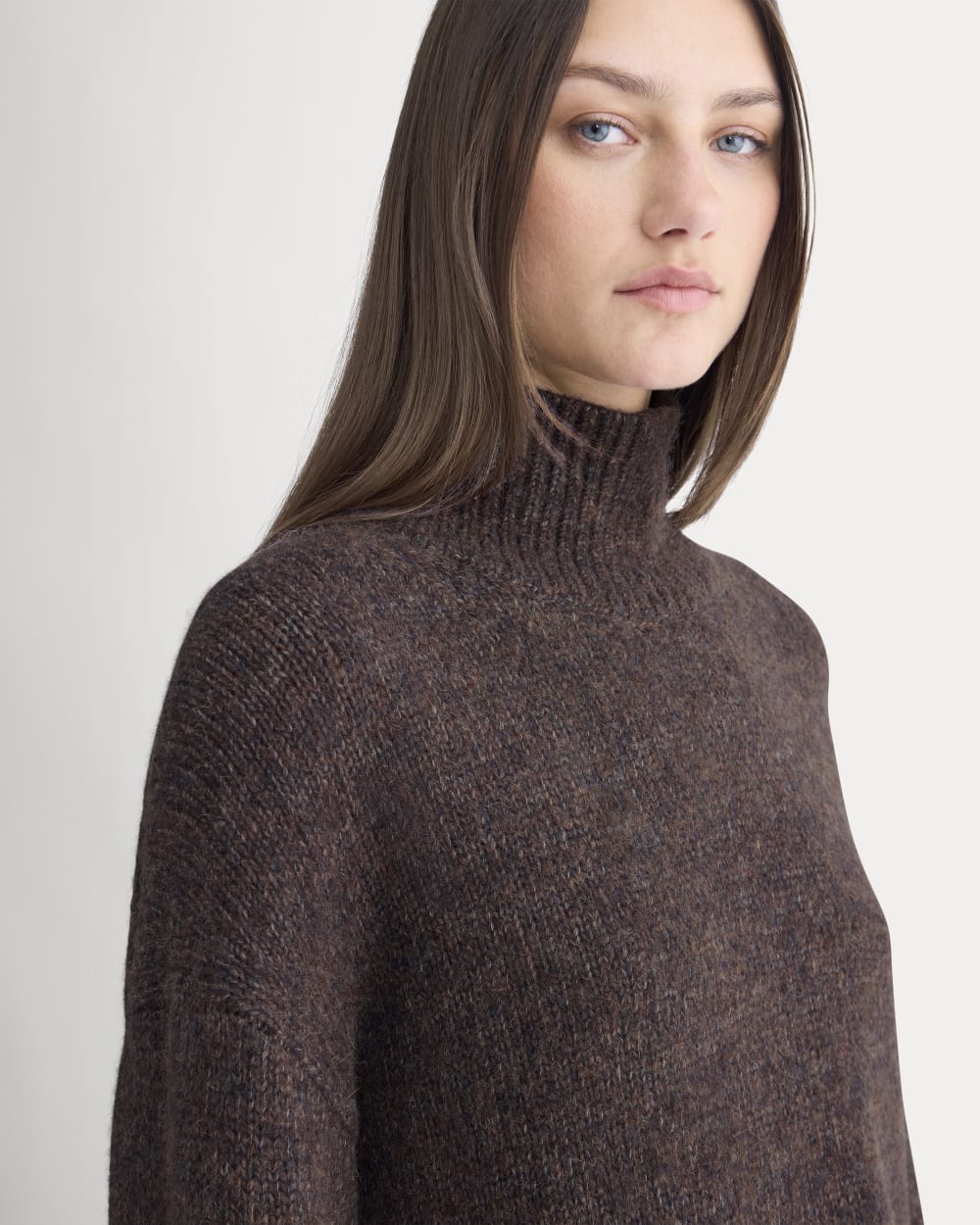 The Cloud Oversized Turtleneck | Heathered Burgundy