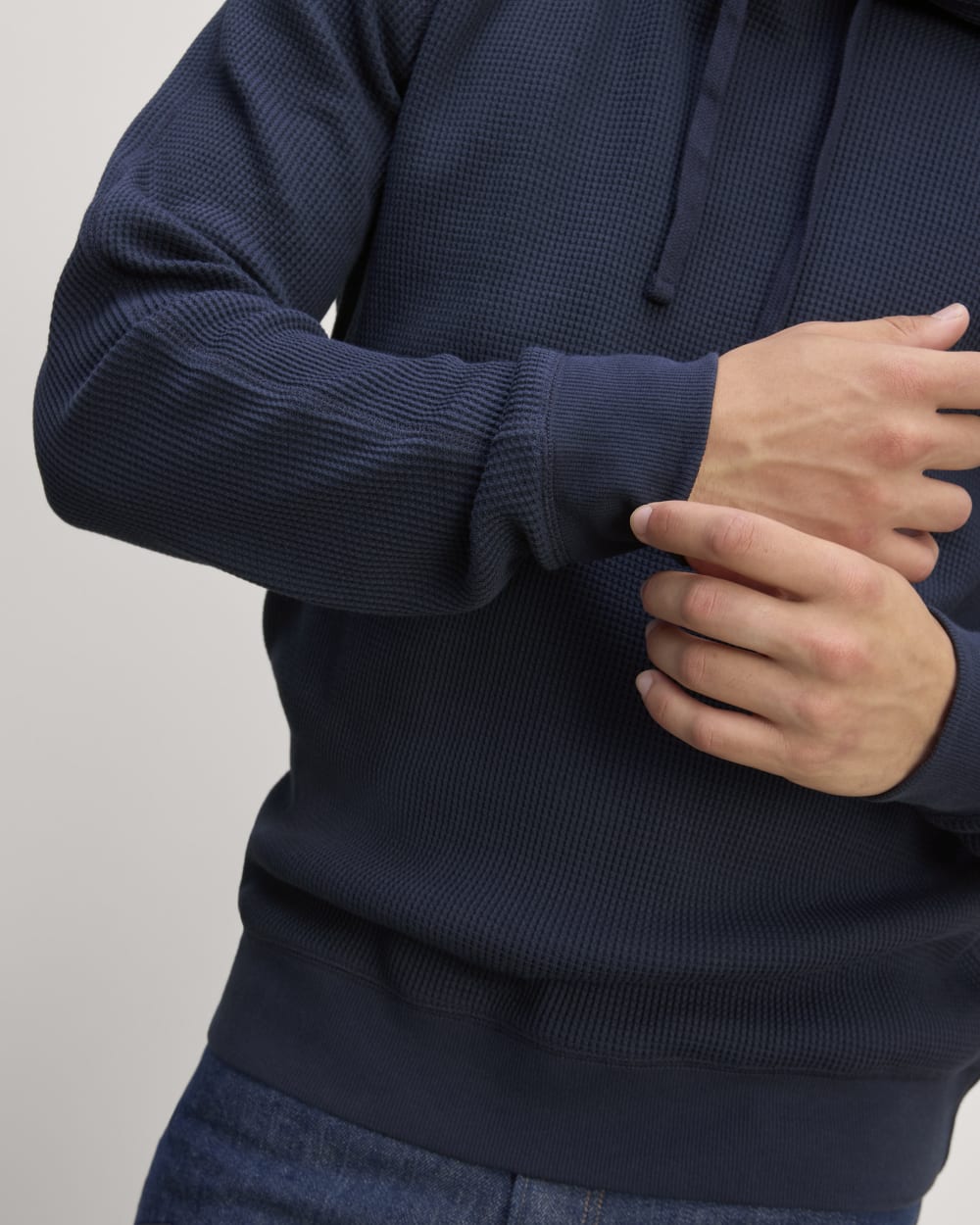 The Waffle-Knit Hoodie | Navy