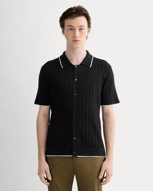 The No-Sweat Button-Down Polo |  Black