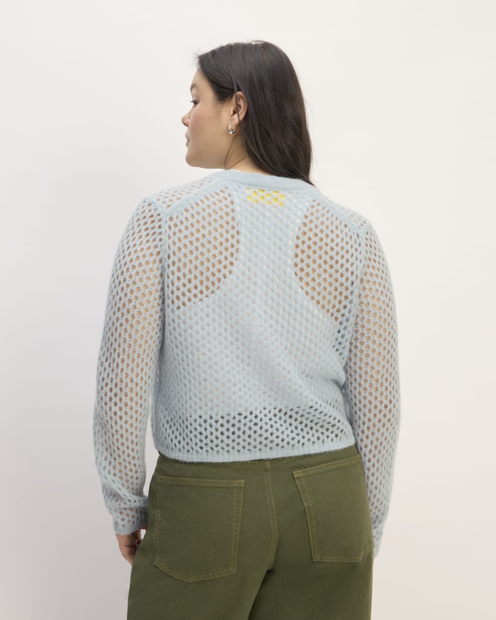 The Everlane x Marques' Almeida Alpaca Mesh Cardigan | Mist