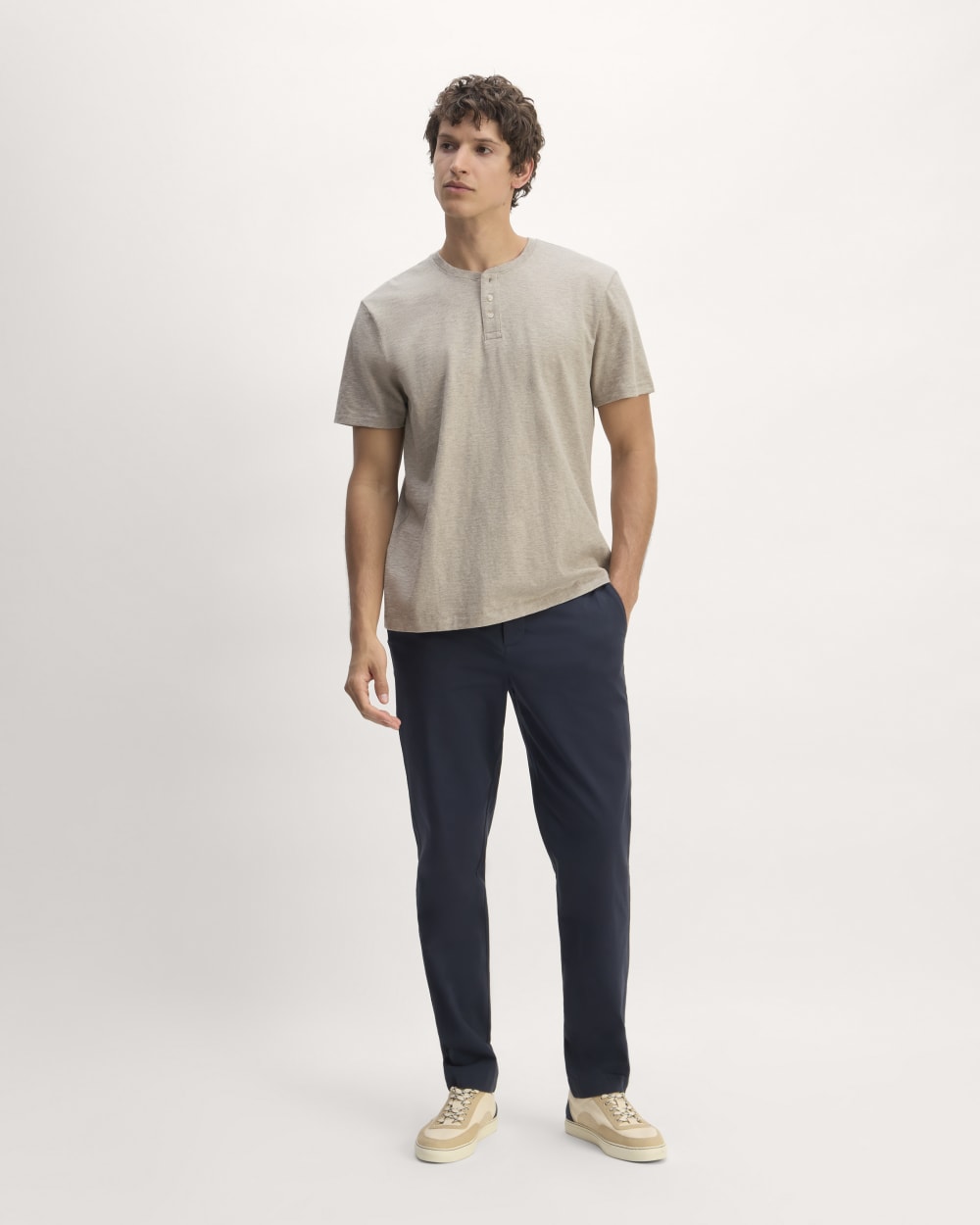 The Cotton Slub Henley | Heather Oatmeal
