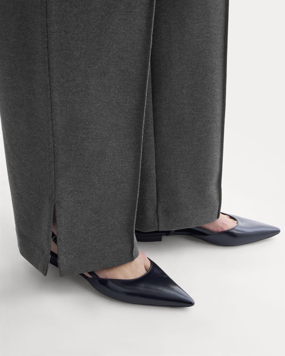 Dream Wide-Leg Trouser | Heathered Soot