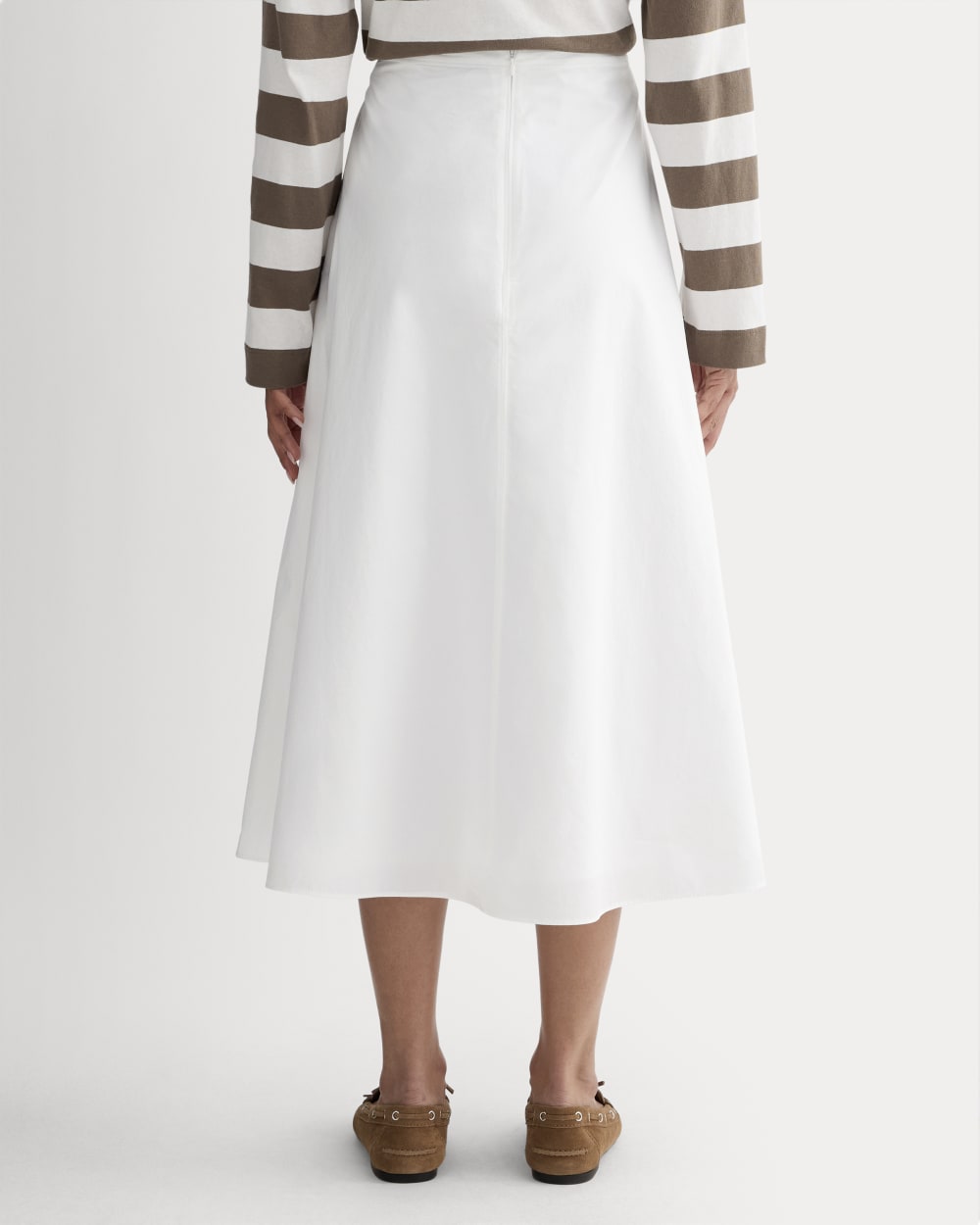 The Midi Skirt in Ultrasoft Cotton | White