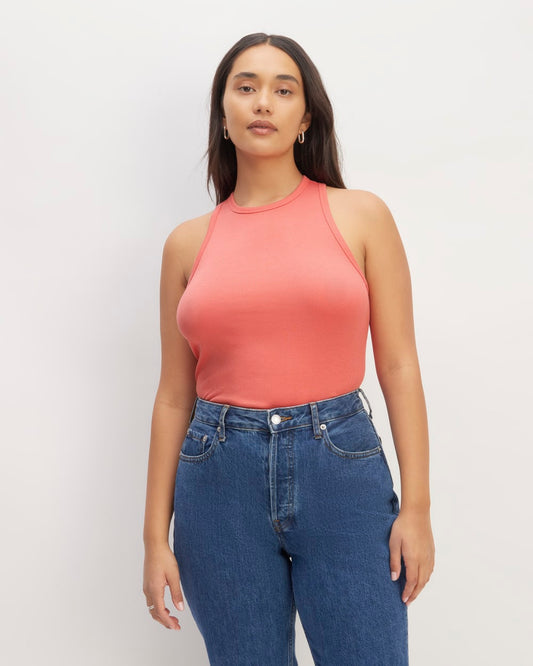 The Luxe Rib Racerback Tank | Coral