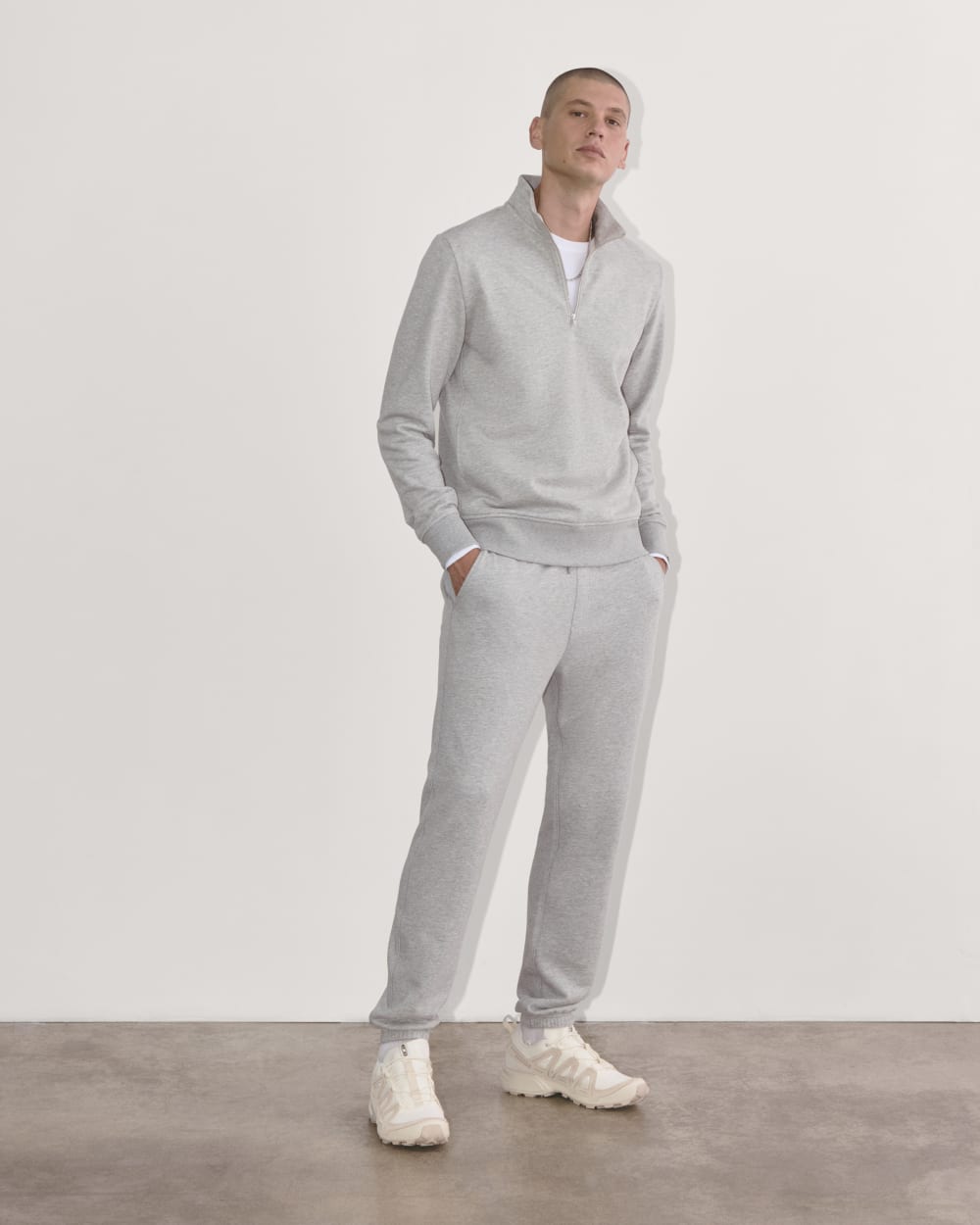 The Off-Duty Terry Quarter-Zip |  Heathered Grey