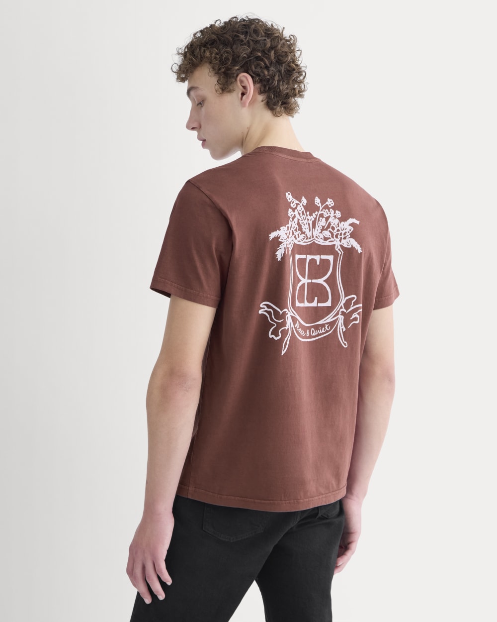 Everlane x Peace and Quiet Crest Graphic Tee | Wine