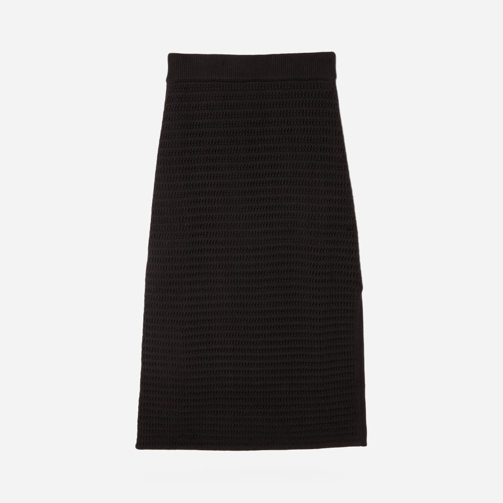 The Crochet Knit Skirt | Black