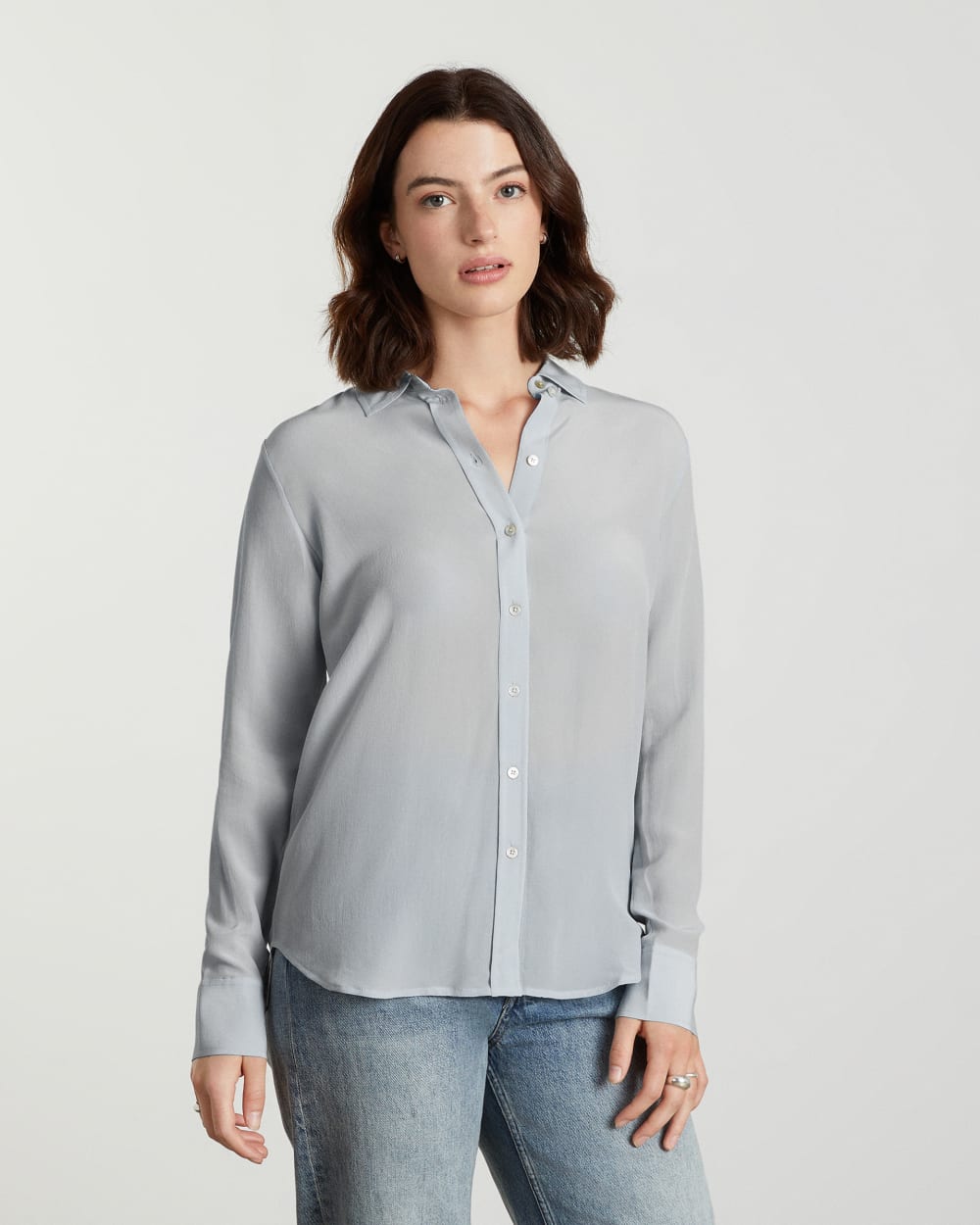 The Must-Have Shirt in Washable Silk | Sky