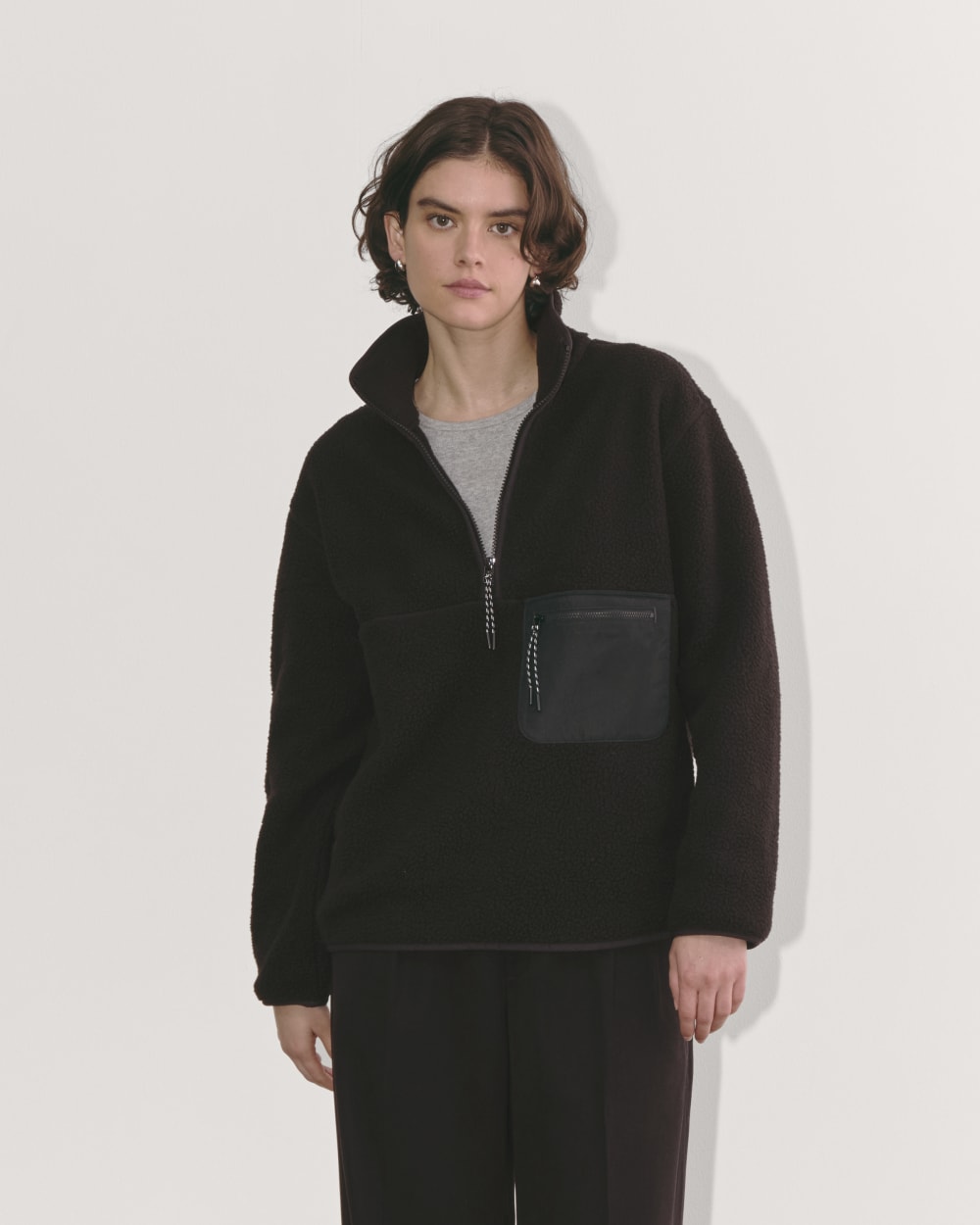 The ReNew Fleece Oversized Half-Zip | Black