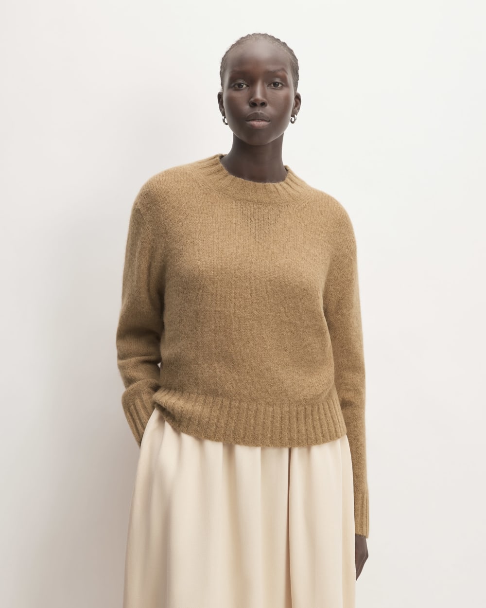 The Alpaca Cropped Crewneck Sweater | Tiger's Eye