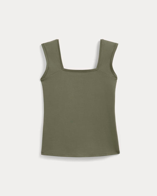 The Form Square-Neck Tank | Lichen Green