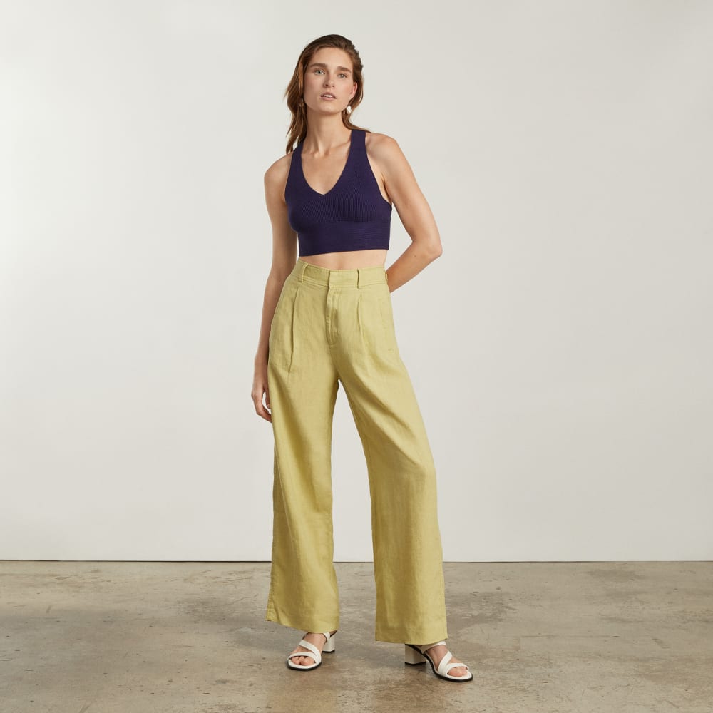 The Cross-Back Cropped Sweater Top | Midnight Blue