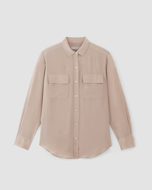 The Utility Shirt in Washable Silk | Burnt Sugar