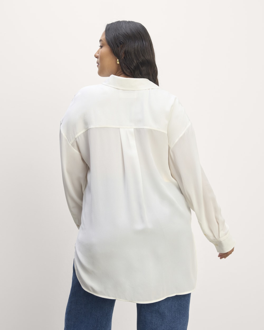 The Boyfriend Shirt in Washable Silk | Off-White