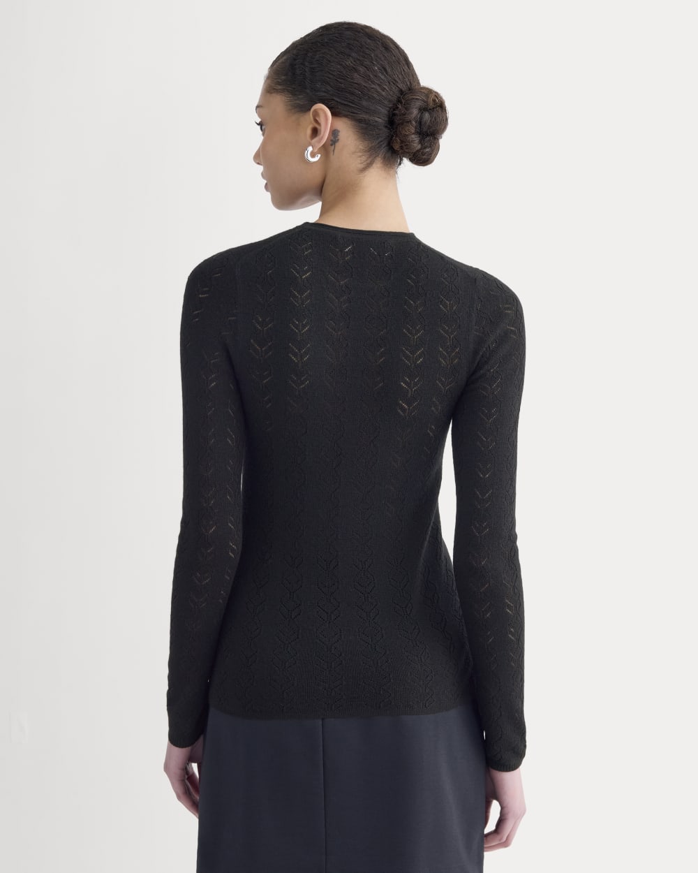 The Pointelle Crew in Ultrasoft Merino | Black