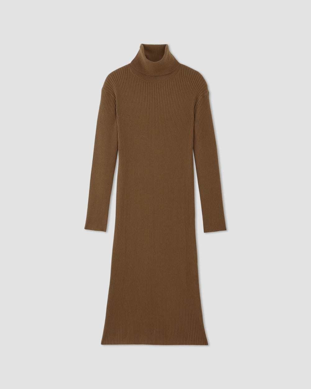 The Cotton-Merino Turtleneck Dress | Rich Camel
