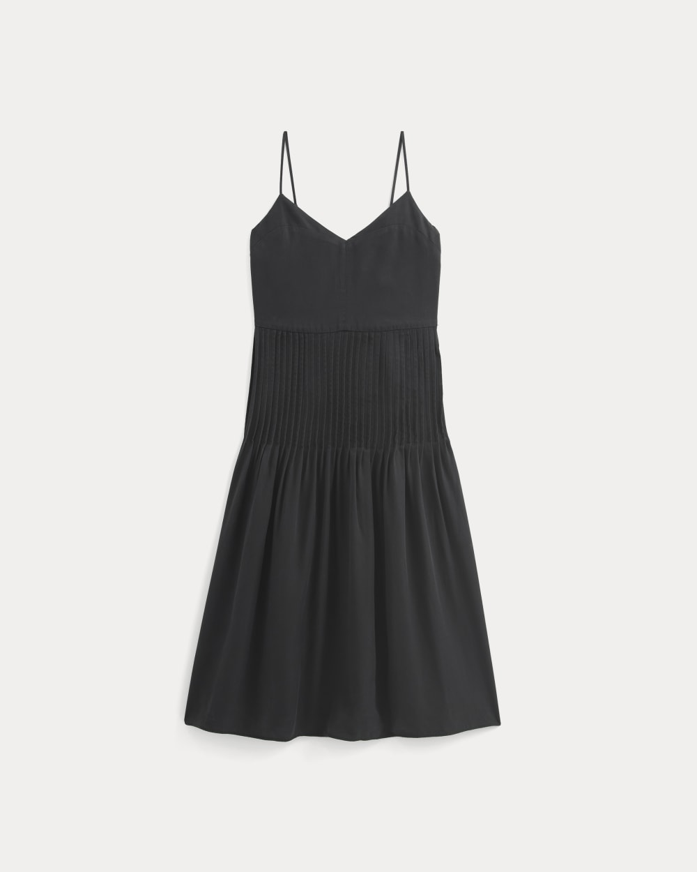 The Pleated Slip Dress in Butterlite | Black