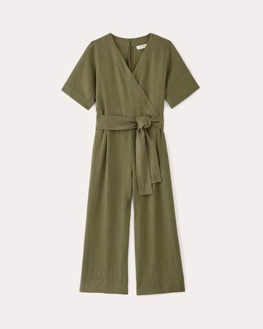 The Wrap Jumpsuit in Linen | Kalamata