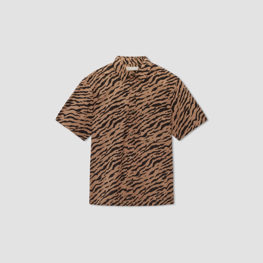 The Poplin Short-Sleeve Shirt | Tiger Stripe Toasted Coconut