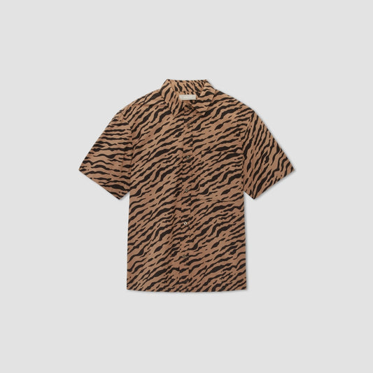 The Poplin Short-Sleeve Shirt | Tiger Stripe Toasted Coconut