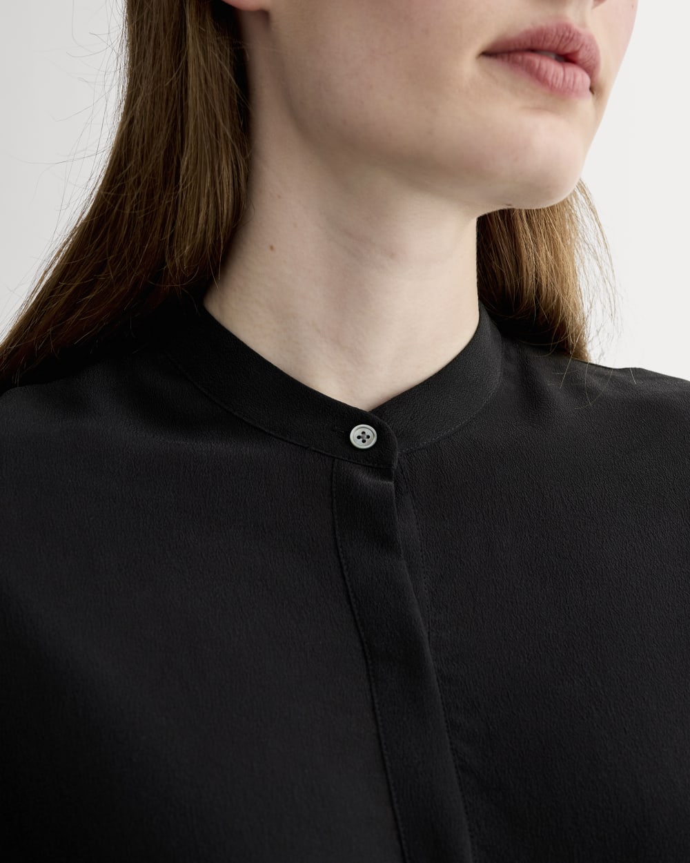 The Popover Top in Washable Silk | Black