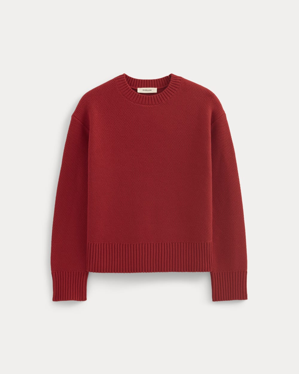 The Cotton Honeycomb Square Crew | Berry Red