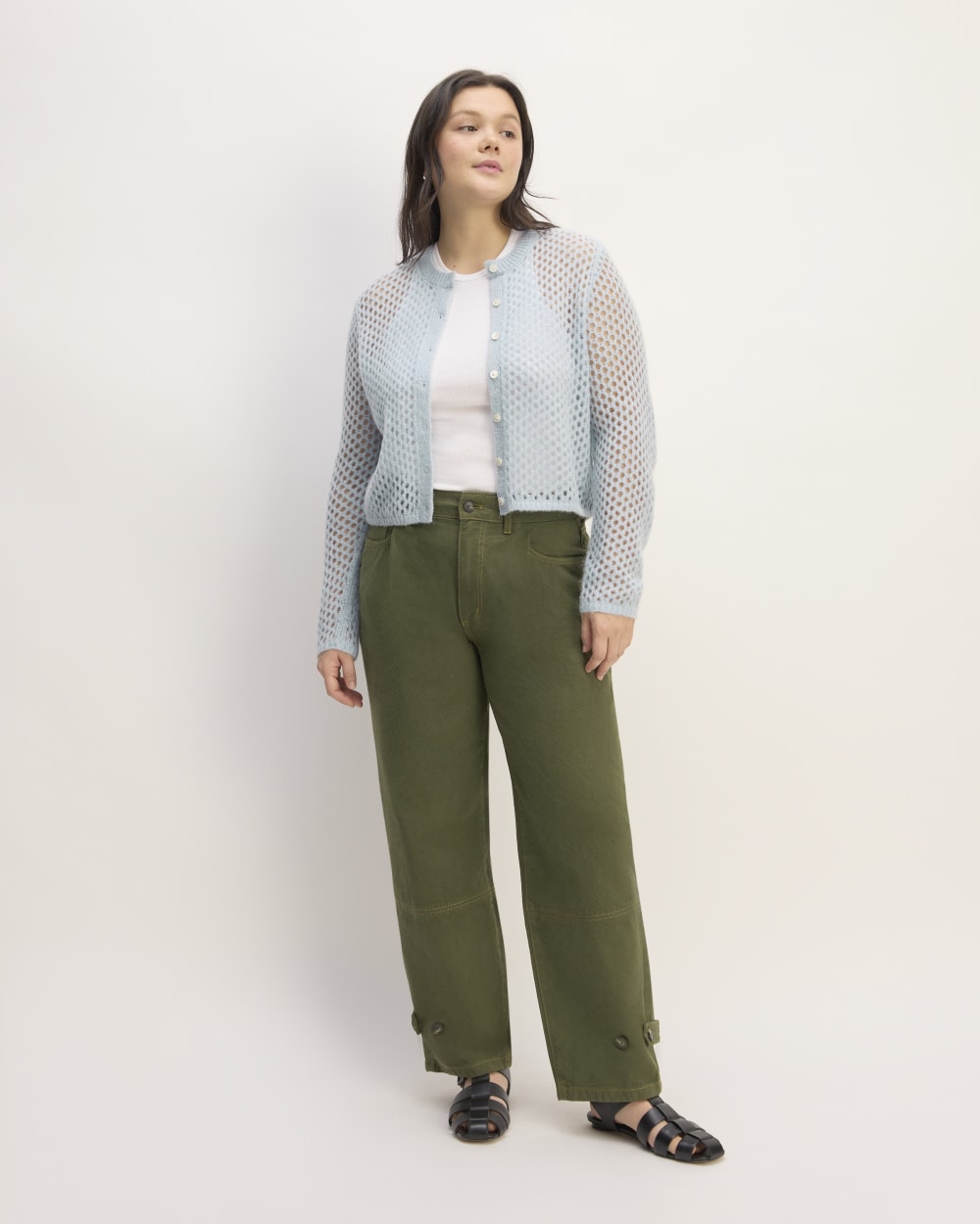 The Everlane x Marques' Almeida Alpaca Mesh Cardigan | Mist